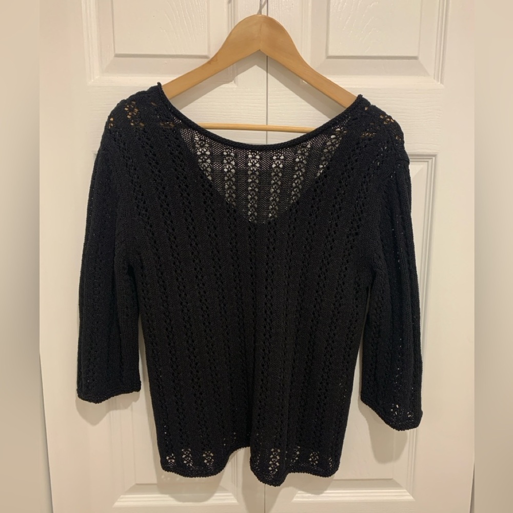 Massimo Dutti Italian Yarn Open-Knit Sweater Size Small